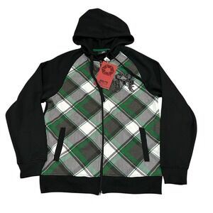 Vintage Southpole Hoodie Mens Small Full Zip Y2K Green Embroidered New with Tags